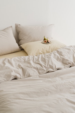 cozy stripe bedding beige